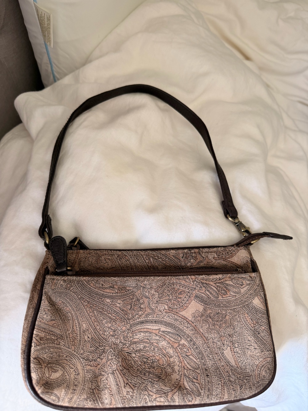 Paisley mini Shoulder Bag in Brown